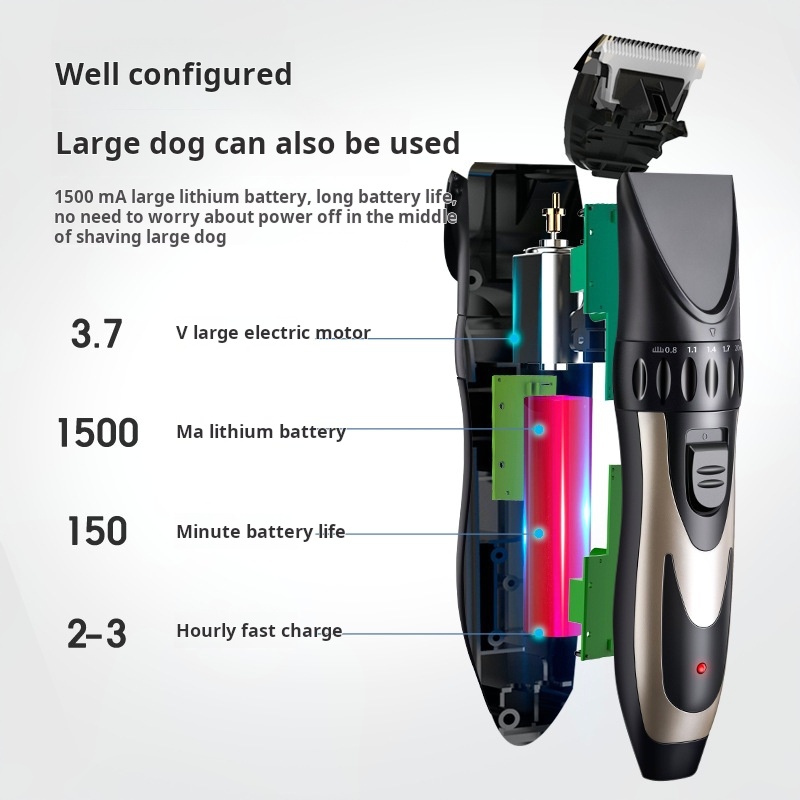 Pet Republique Cordless Dog Shaver Trimmer Kit - Hair Clippers for All Fur Type & All Size Dogs Cats and Pets-CUDDLY PET