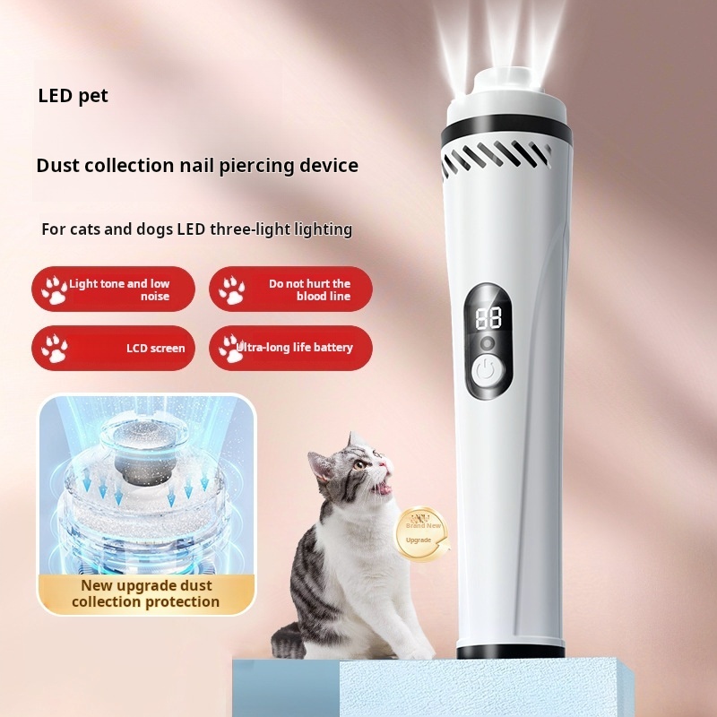 Pet Nail Clippers Pet Nail Clippers Cat Nail Clippers Vacuuming Dog Nail Clippers Pet Nail Grinder Dustproofing while grinding nails-CUDDLY PET