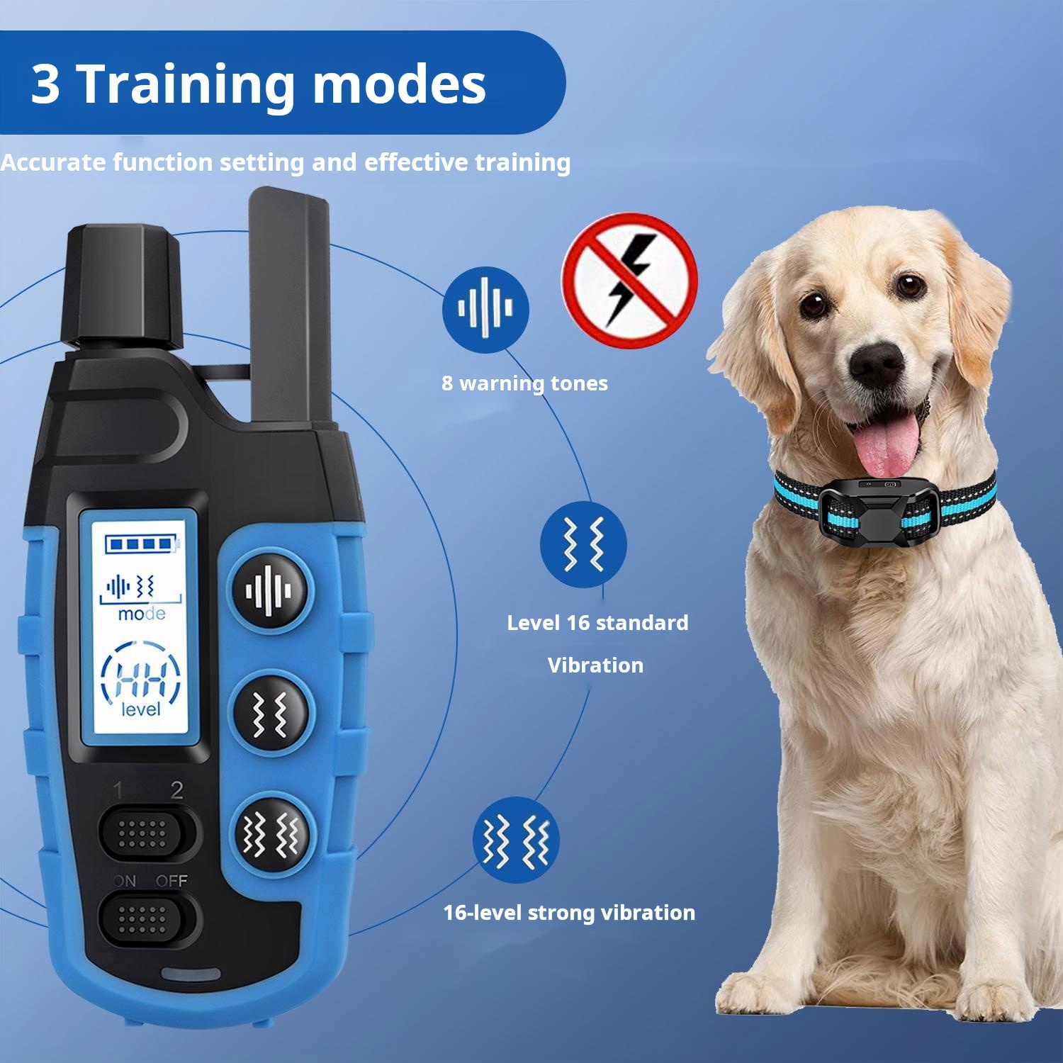 Dog Shock Collar - 3300Ft Training Collar with Remote for 5-120lbs Small Medium Large Dogs Rechargeable Waterproof e Collar with Beep (1-8), Shake(1-16), Safe Shock(1-99) Modes