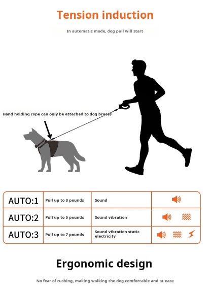2-in-1 Wireless Dog Training Collar with Remote & Leash Handle,Rechargeable & Waterproof Shock Collar for Dogs,Tension Detection Trigger,3300FT, IPX7, 3 Modes, for Dogs S, M, L(4-120 LBS)