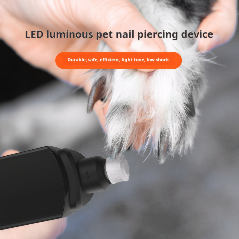 3-Speed LED Pet Nail Grinder with Diamond Bit – Low Noise, USB Rechargeable, Safe for All Pets 