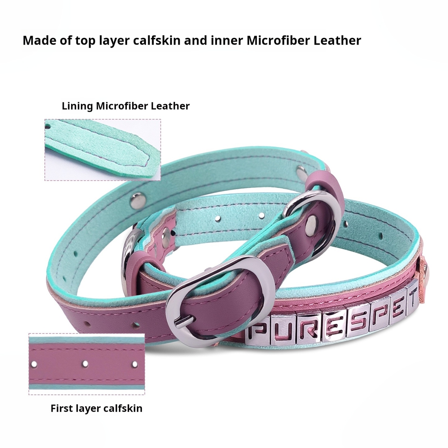 Premium Customizable Leather Pet Collar for Small Dogs & Cats – Personalized Alphabet Design, Durable & Comfortable 