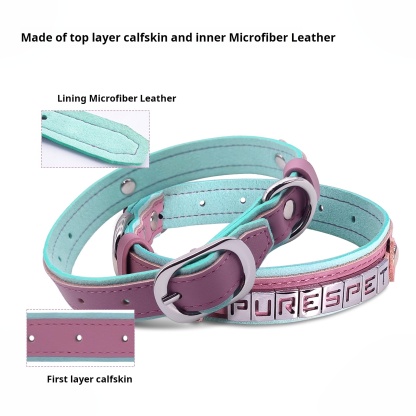 Premium Customizable Leather Pet Collar for Small Dogs & Cats – Personalized Alphabet Design, Durable & Comfortable 