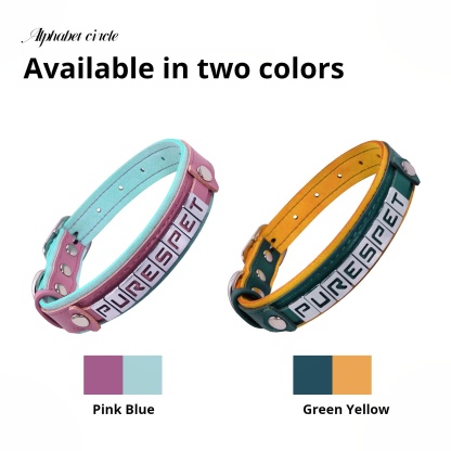 Premium Customizable Leather Pet Collar for Small Dogs & Cats – Personalized Alphabet Design, Durable & Comfortable 
