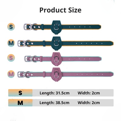 Premium Leather AirTag Collar – GPS Tracking Anti-Loss Collar for Small & Medium Dogs & Cats