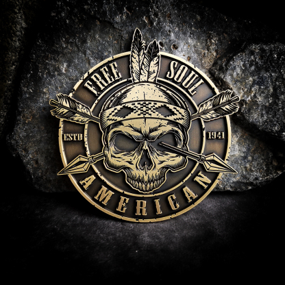 Indian Retro Skull Motorcycle Badge