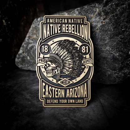 Indian native rebellon Retro Skull Motorcycle Badge