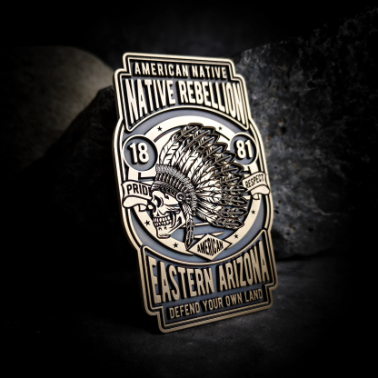 Indian native rebellon Retro Skull Motorcycle Badge