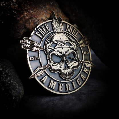 Indian Retro Skull Motorcycle Badge