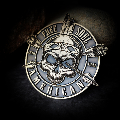 Indian Retro Skull Motorcycle Badge