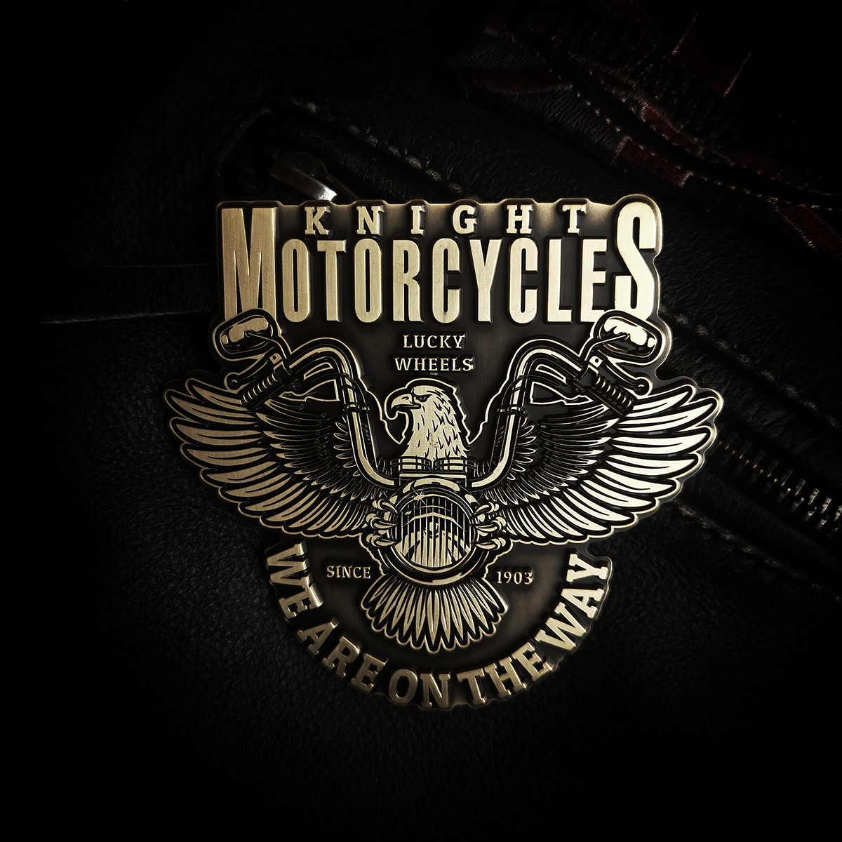 Knight We Are On The Way Motorcycle Badge