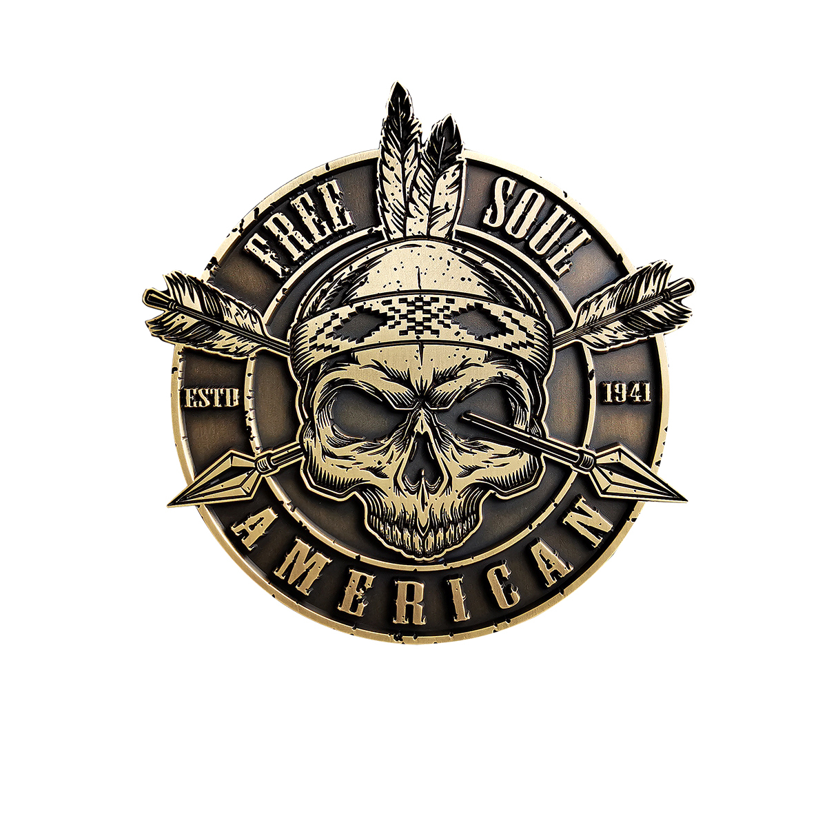 Indian Retro Skull Motorcycle Badge