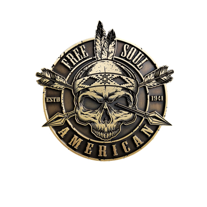 Indian Retro Skull Motorcycle Badge