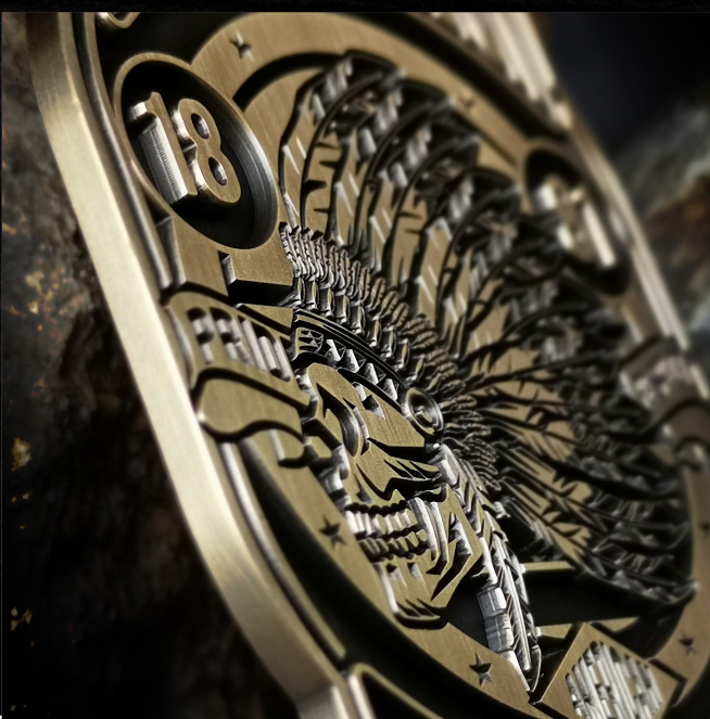 Indian native rebellon Retro Skull Motorcycle Badge