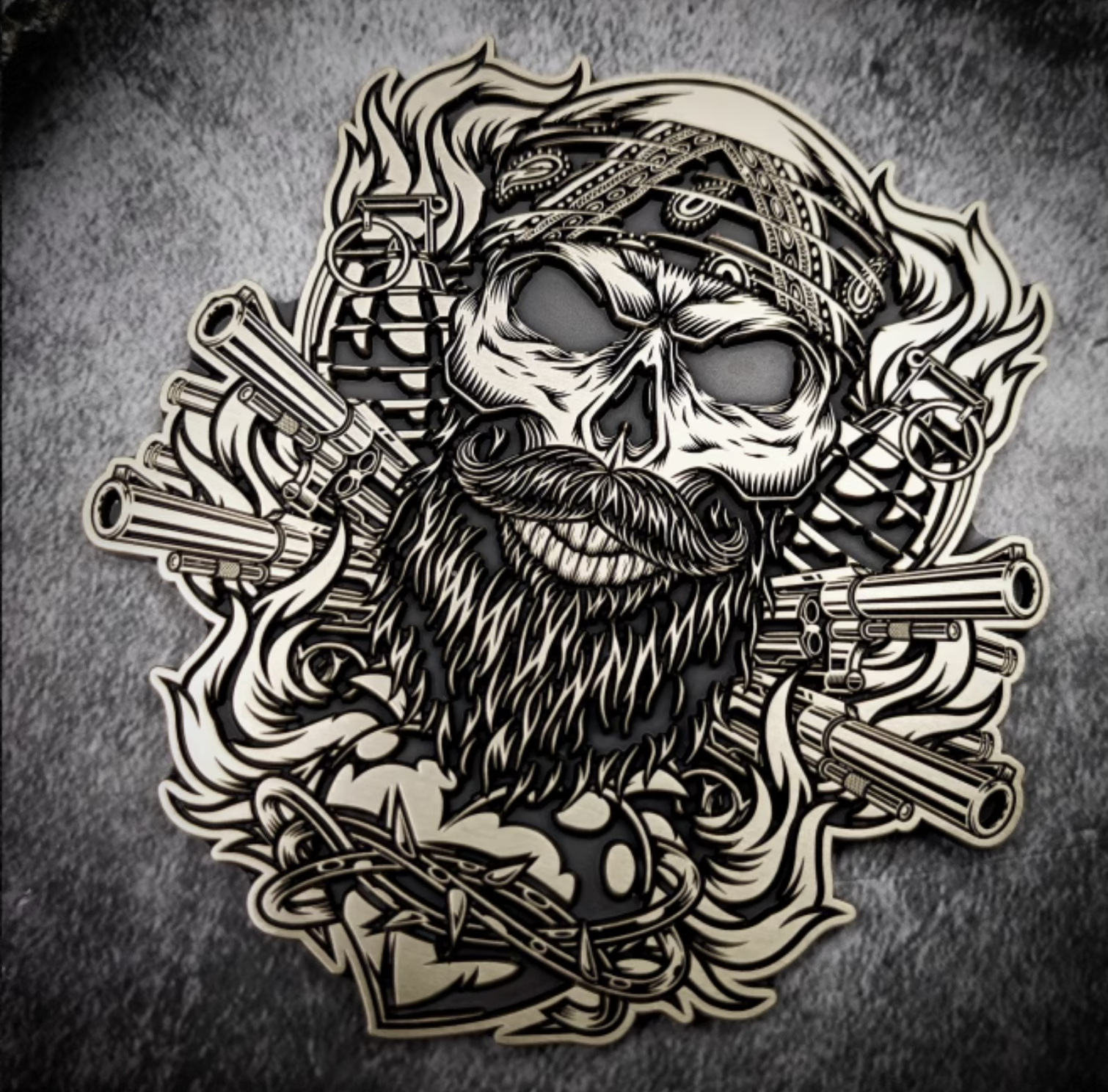 Skeleton Convoy Motorcycle Badge