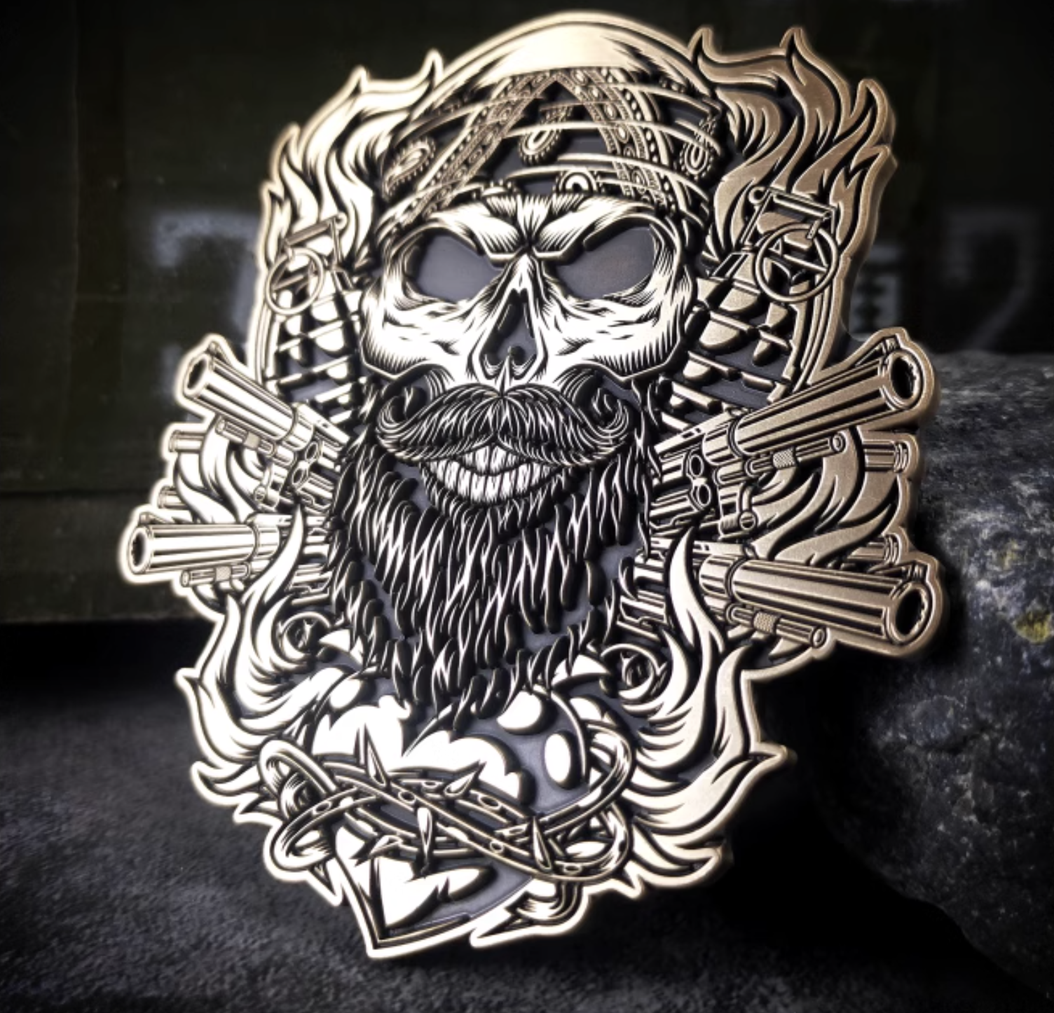Skeleton Convoy Motorcycle Badge