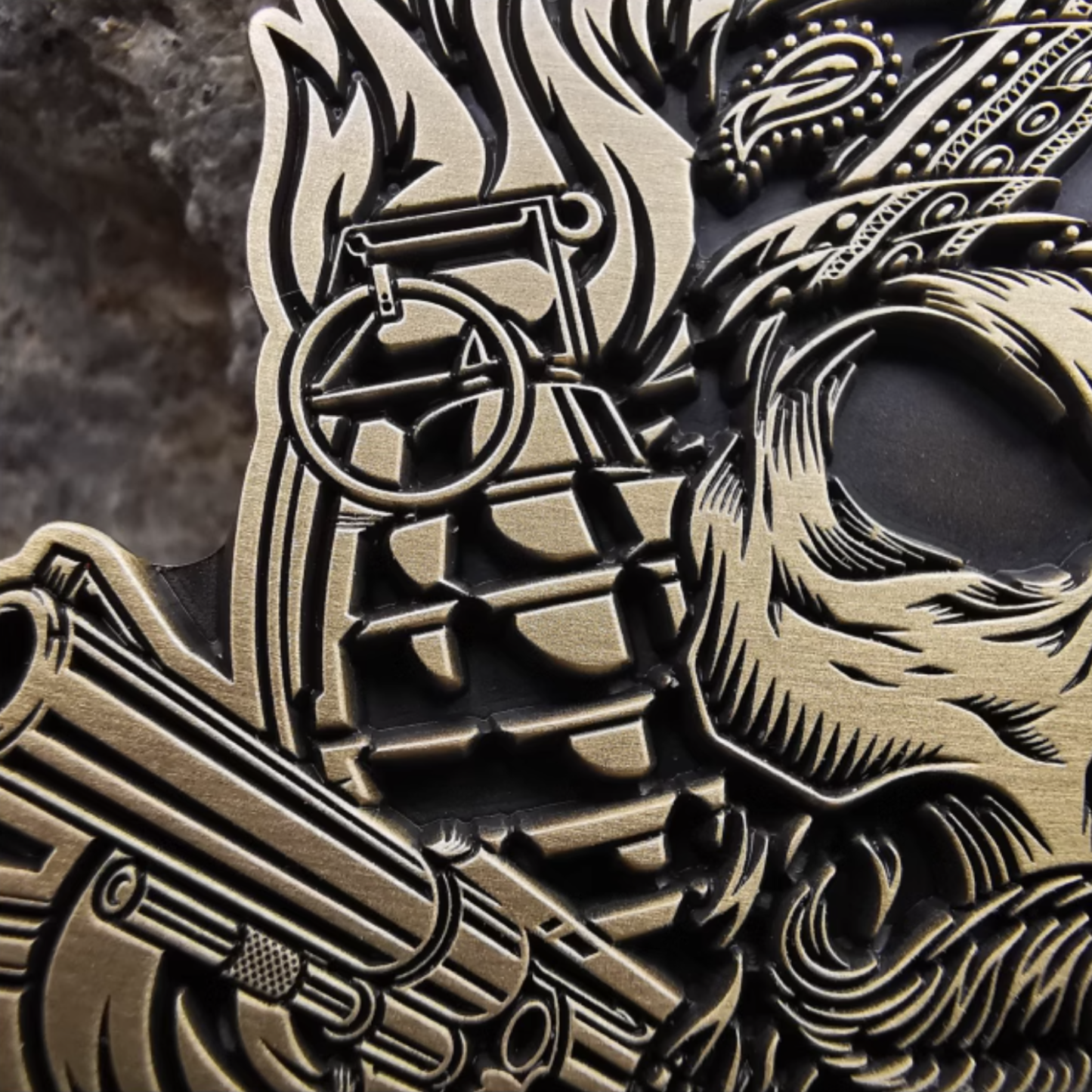 Skeleton Convoy Motorcycle Badge