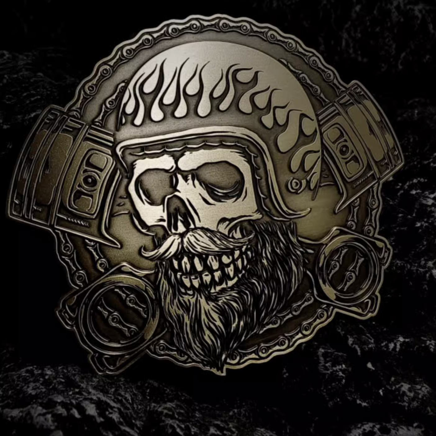 Ghost Rider Motorcycle Bendable Badge