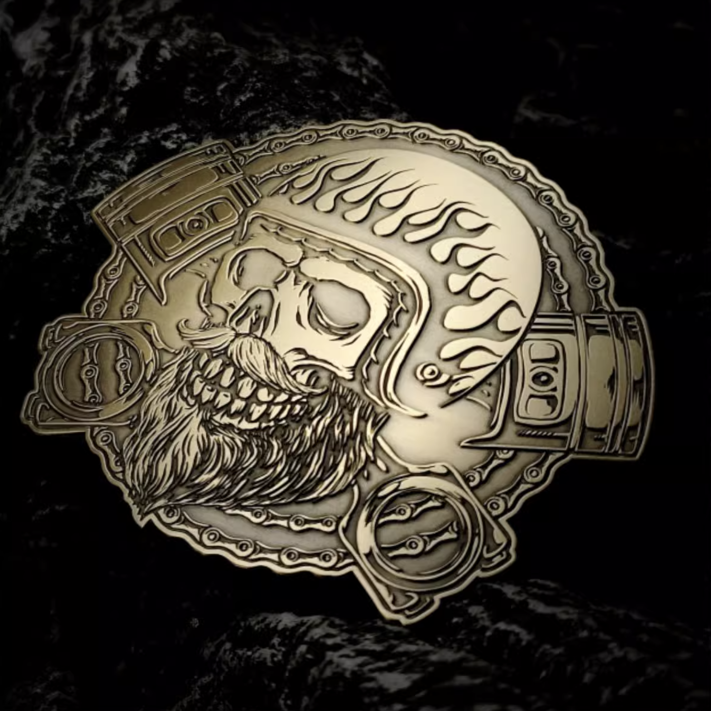 Ghost Rider Motorcycle Bendable Badge