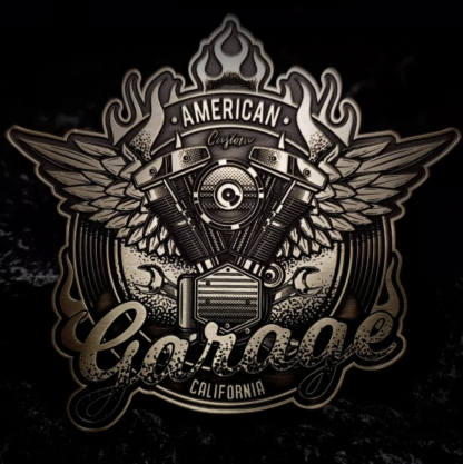 Americam California Flames Motorcycle Badge