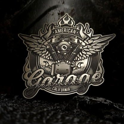 Americam California Flames Motorcycle Badge