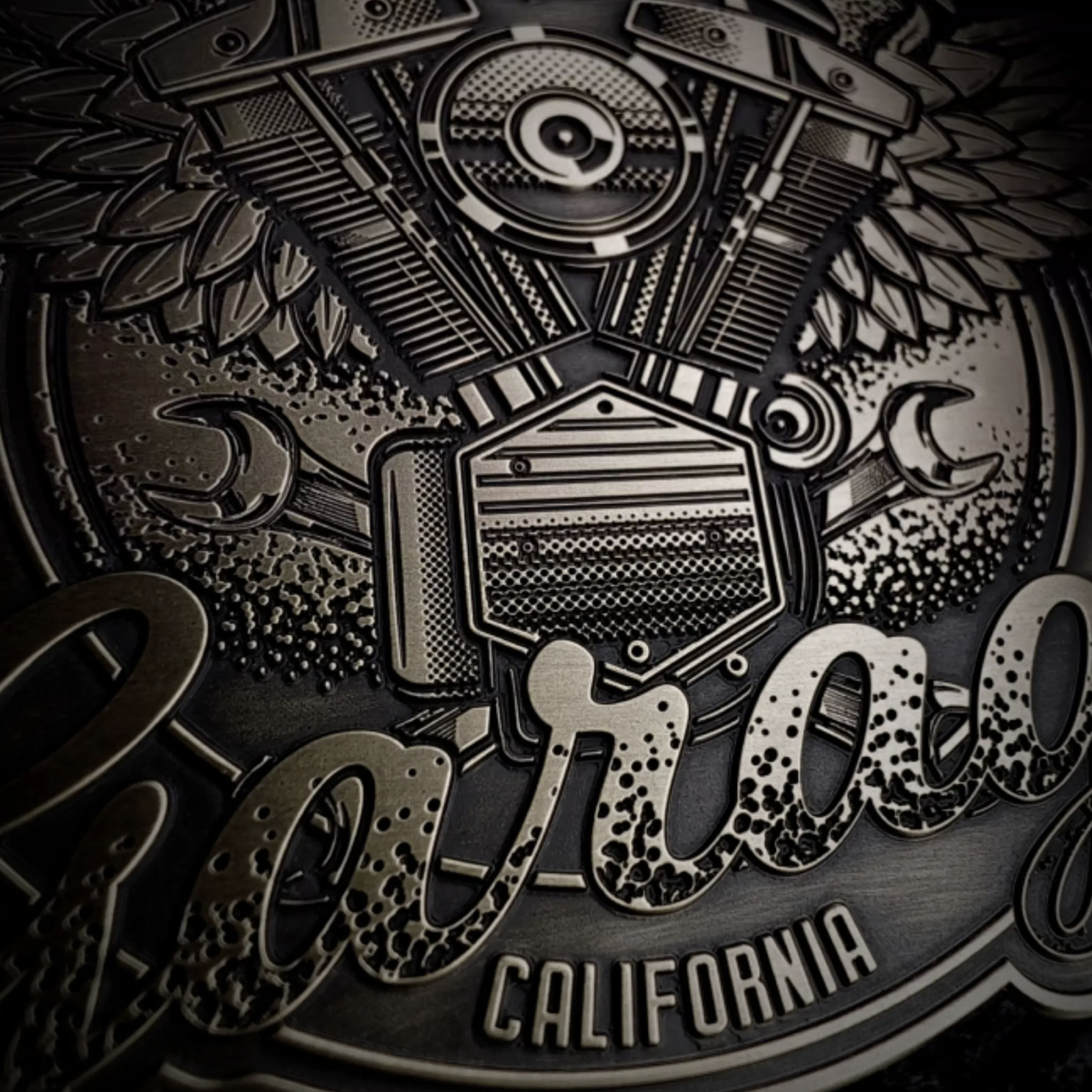Americam California Flames Motorcycle Badge