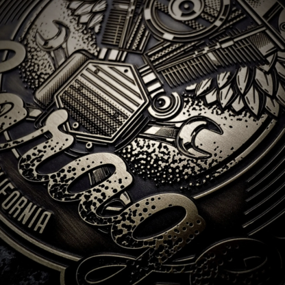 Americam California Flames Motorcycle Badge