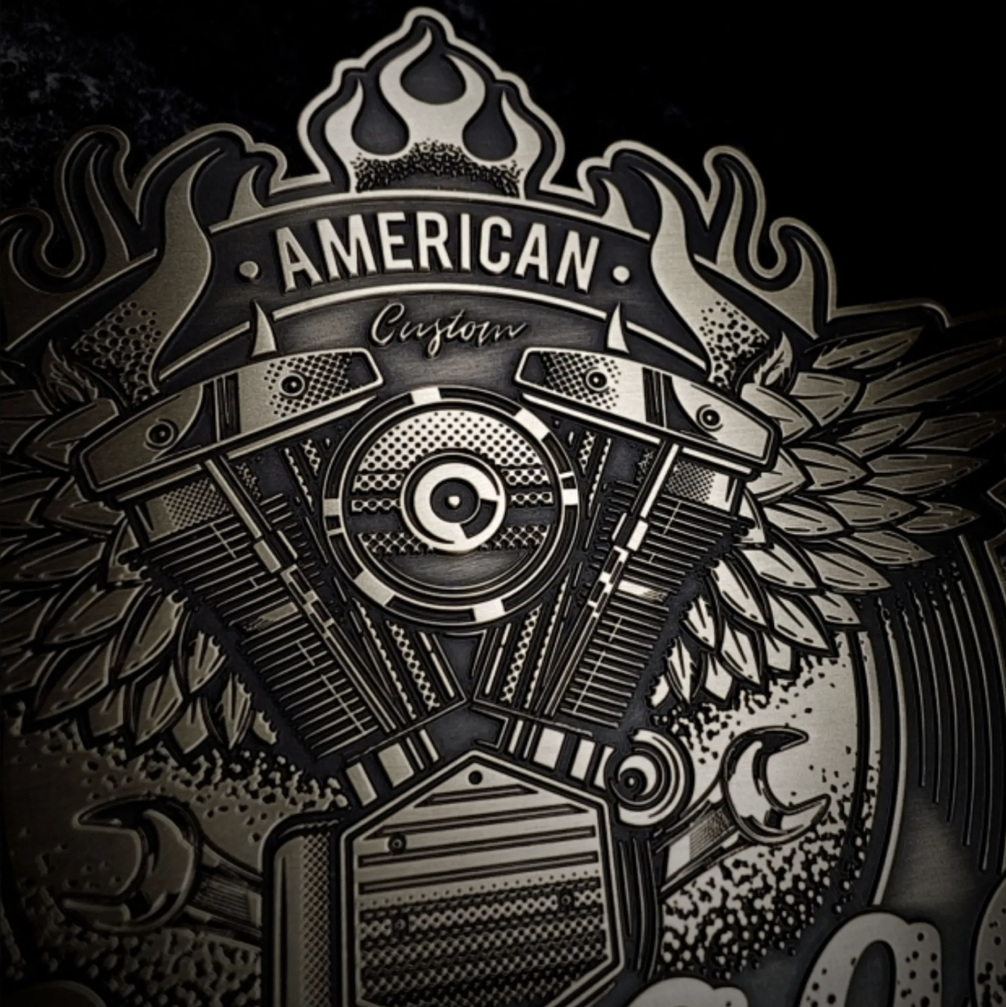 Americam California Flames Motorcycle Badge