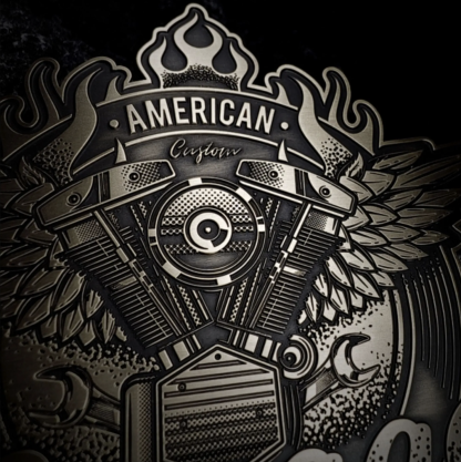 Americam California Flames Motorcycle Badge