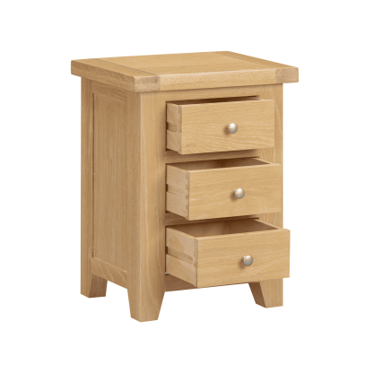 Melbourne 3 Drawer Solid Wood Bedside Table