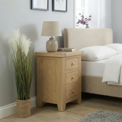 Melbourne 3 Drawer Solid Wood Bedside Table