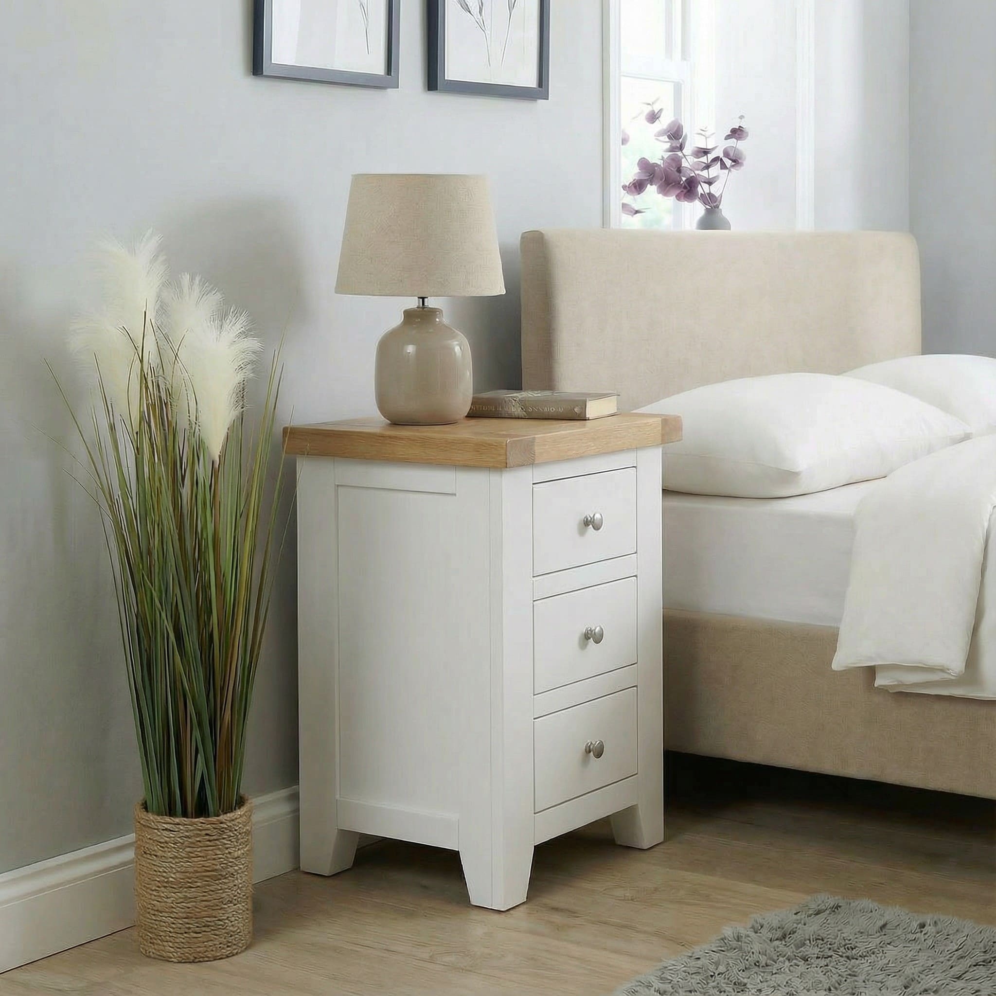 Melbourne 3 Drawer Solid Wood Bedside Table