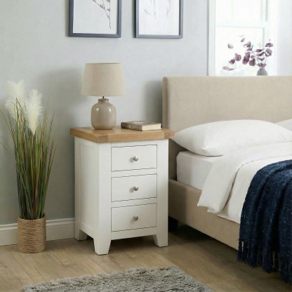 Melbourne 3 Drawer Solid Wood Bedside Table