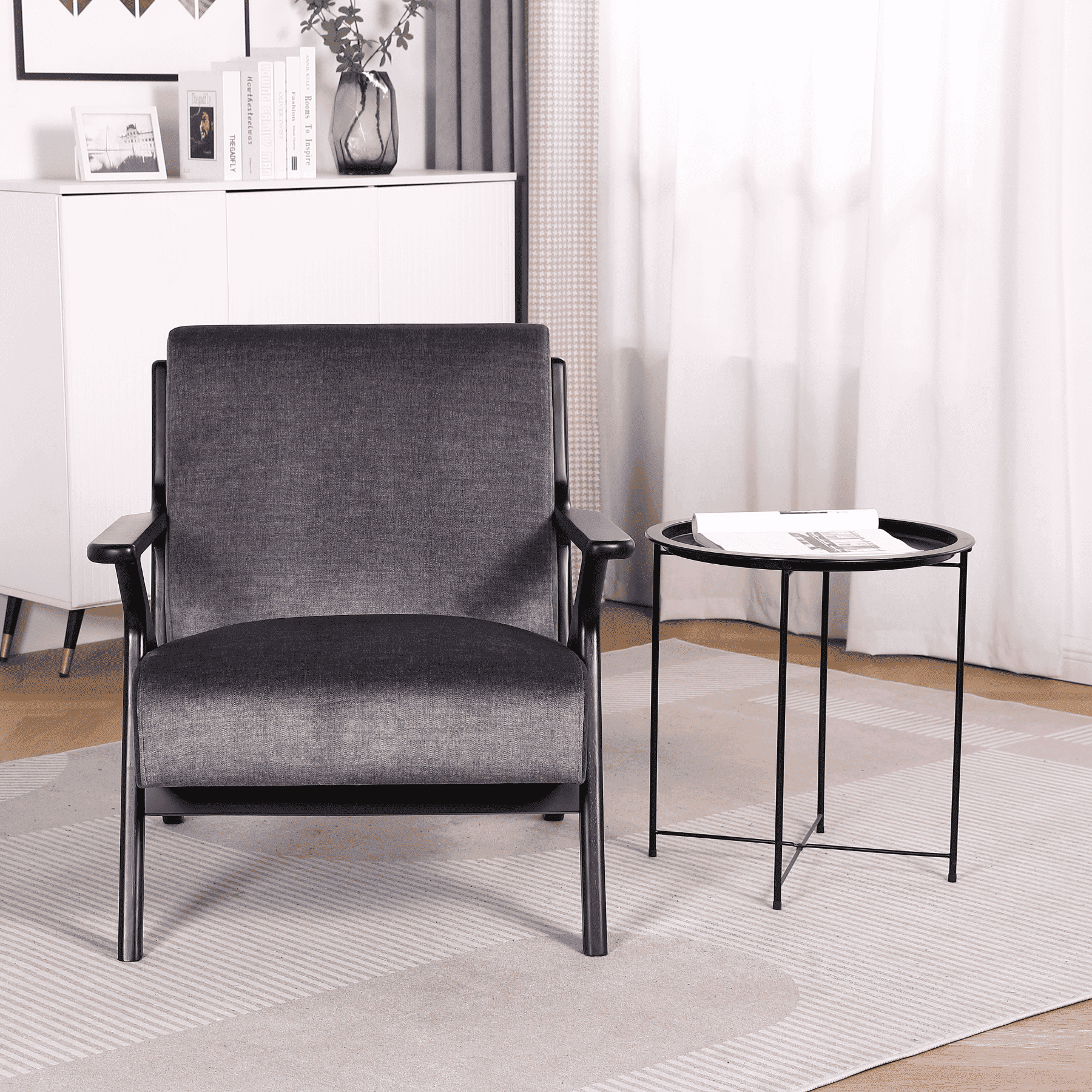 Cavera Black and Natural Chair