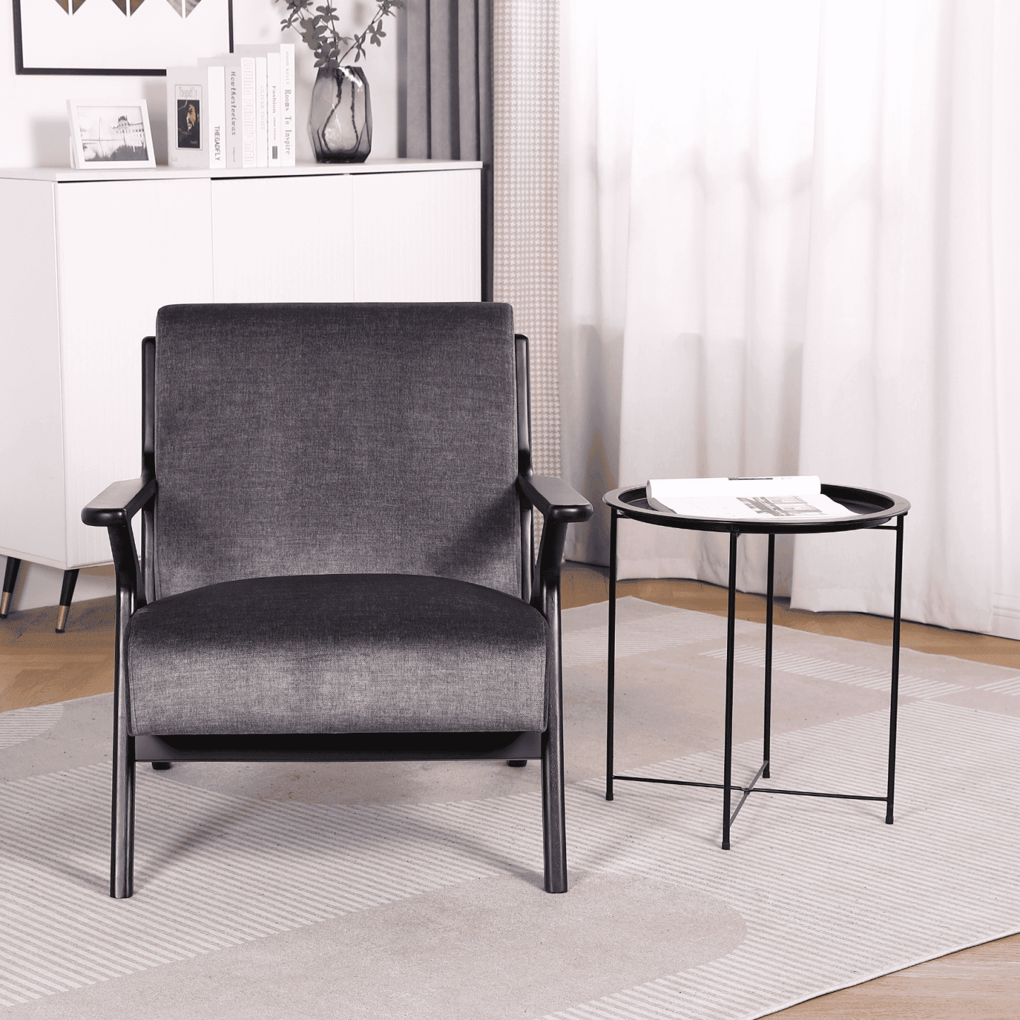 Cavera Black and Natural Chair