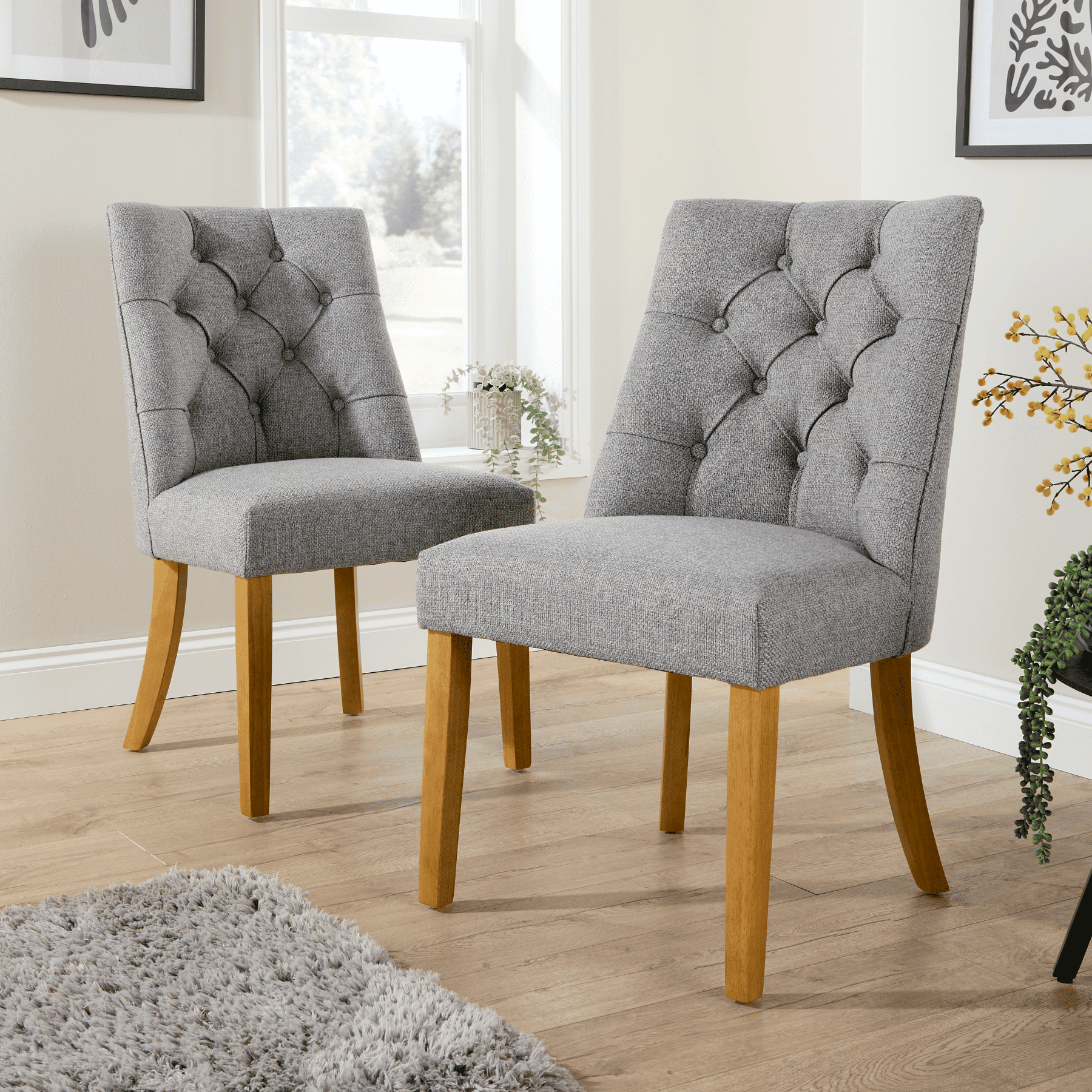 Samara Pair of Tufted Dining Chairs