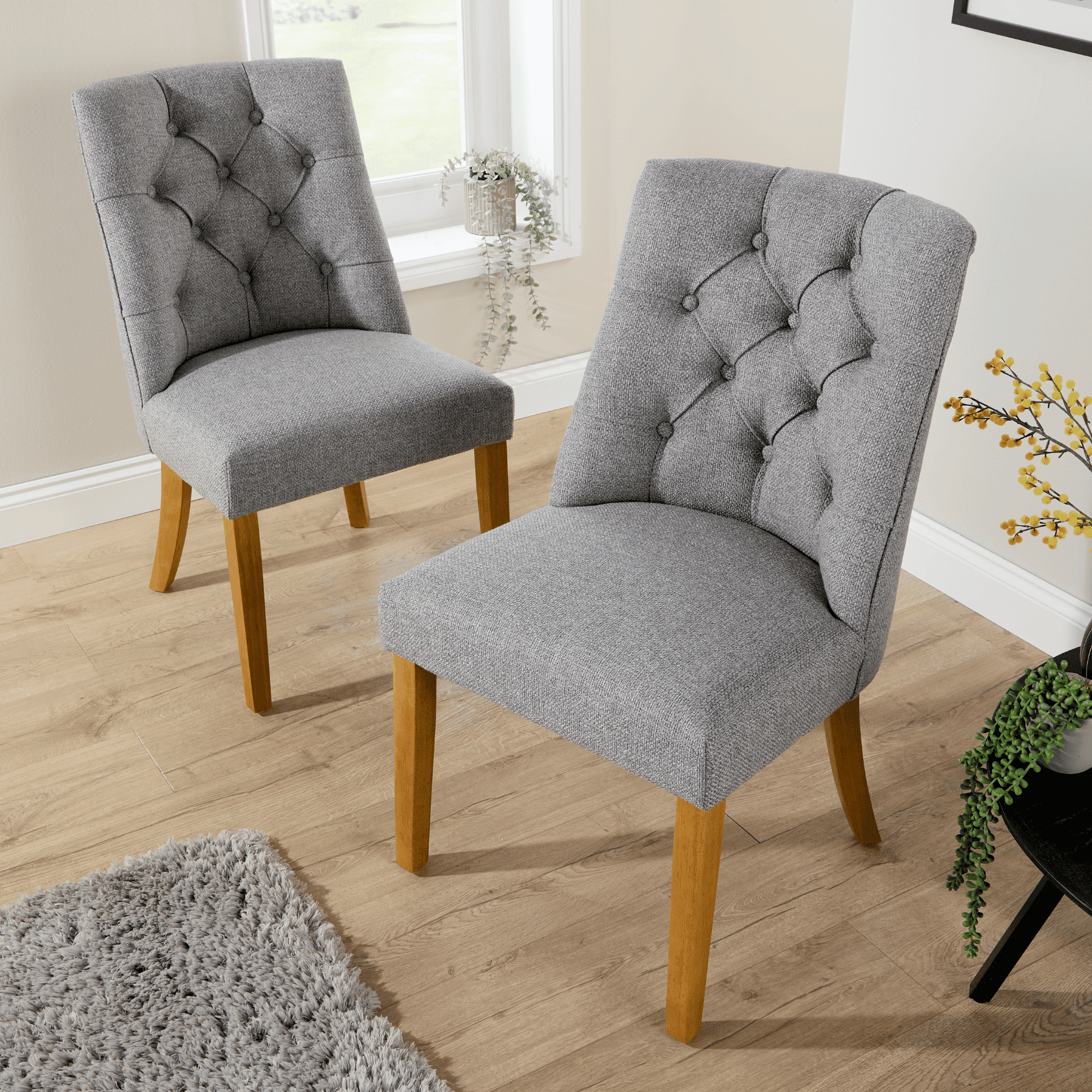 Samara Pair of Tufted Dining Chairs