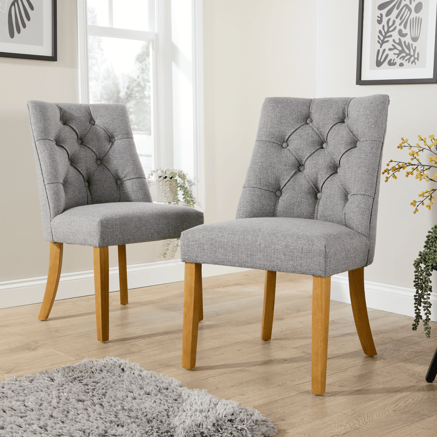 Samara Pair of Tufted Dining Chairs