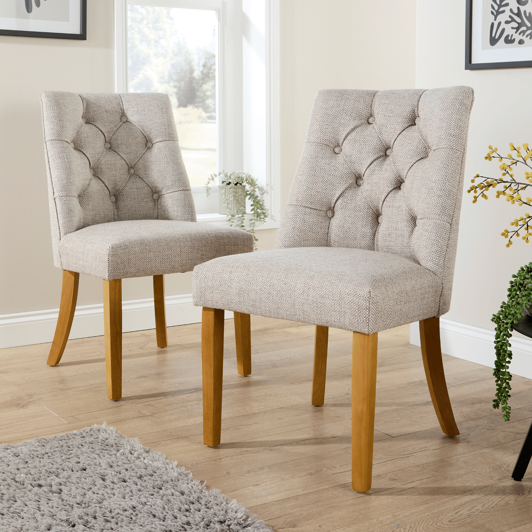 Samara Pair of Tufted Dining Chairs