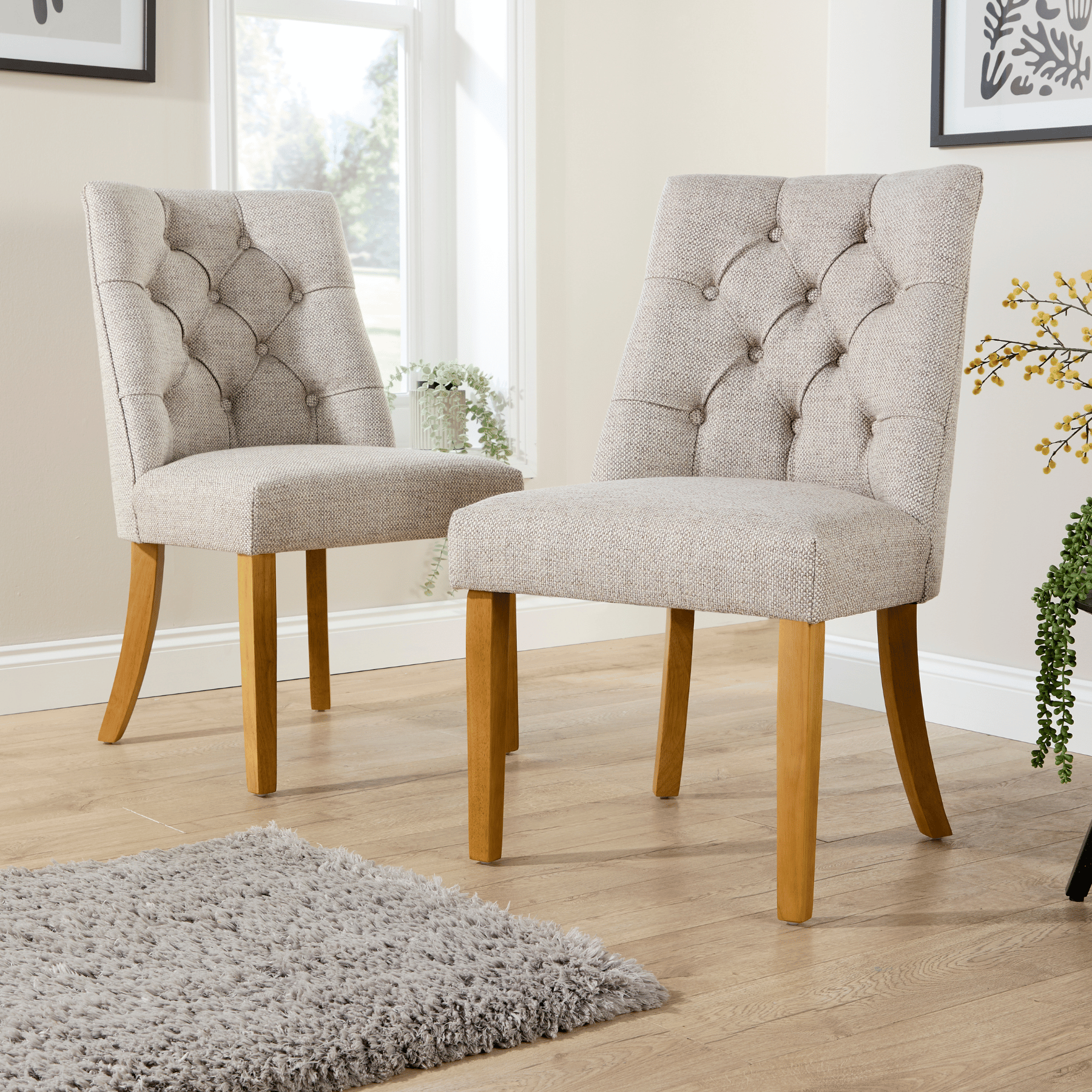 Samara Pair of Tufted Dining Chairs
