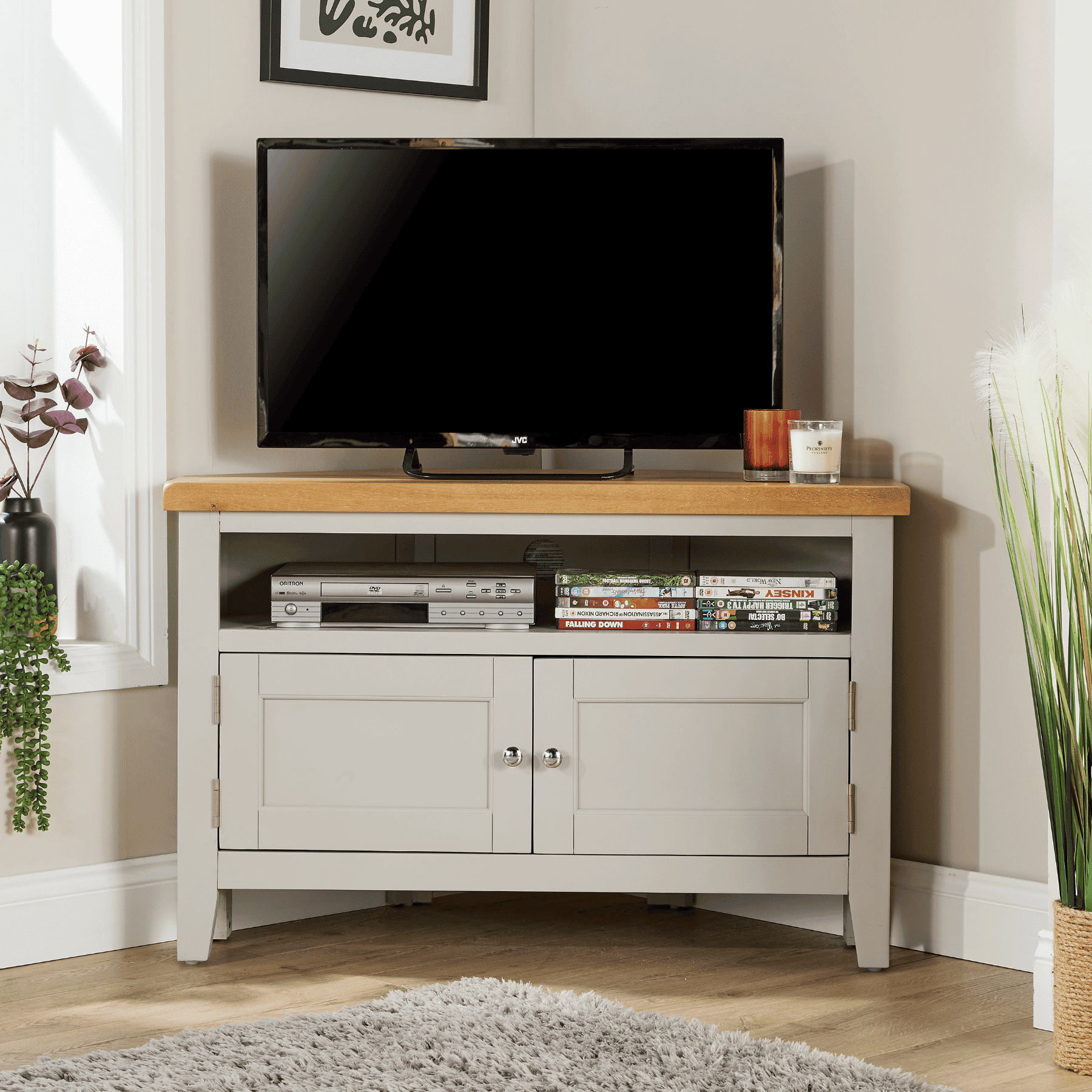 Easton White Corner TV Unit