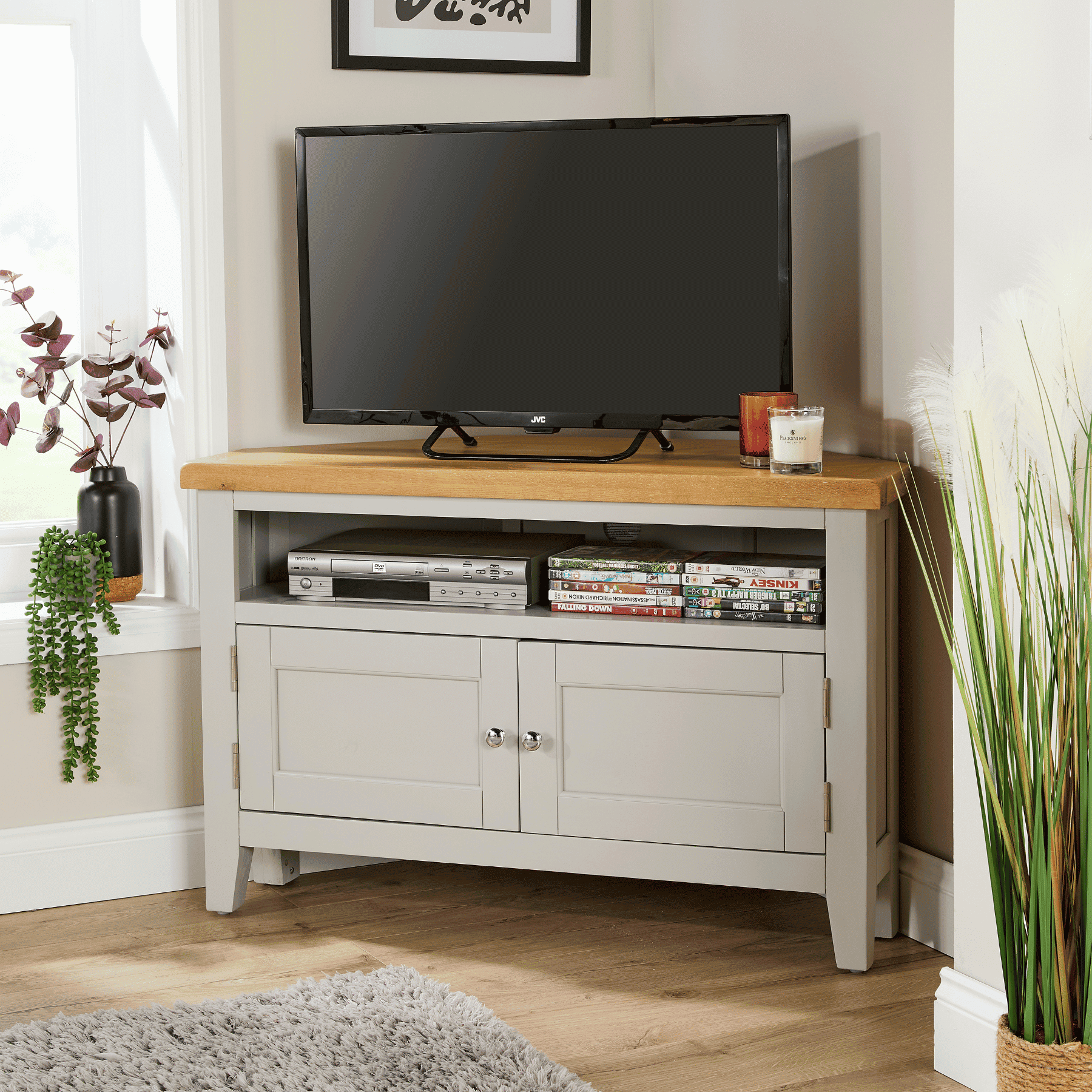 Easton White Corner TV Unit