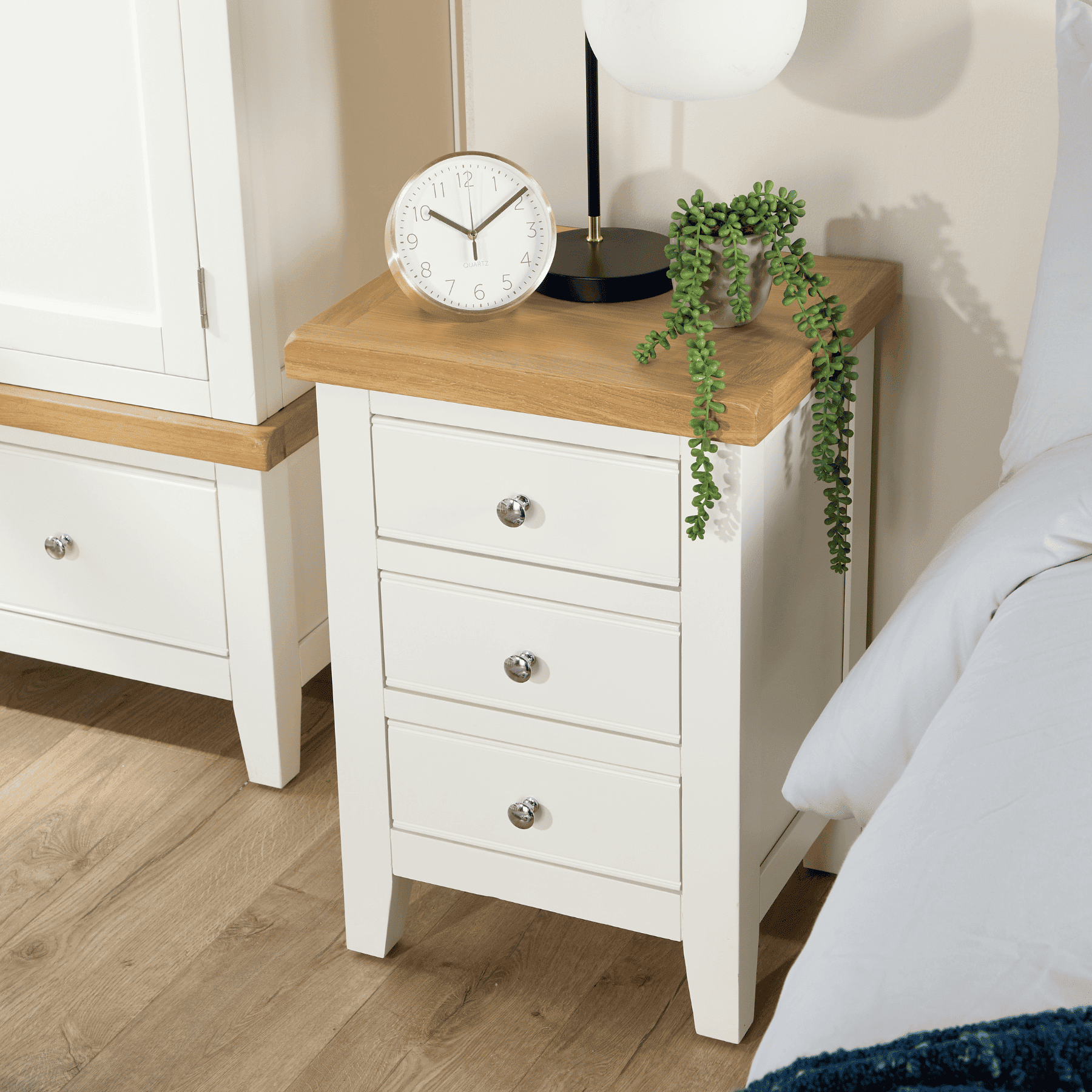 Easton White Large Bedside
