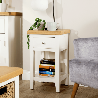 Easton White Lamp Table