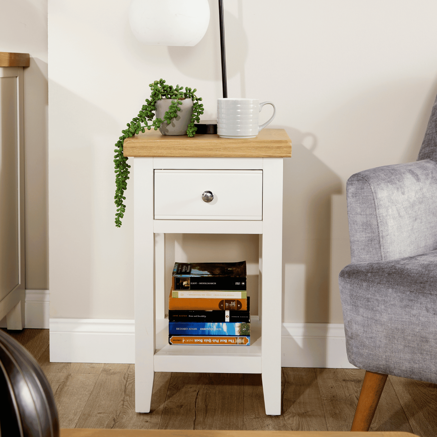 Easton White Lamp Table