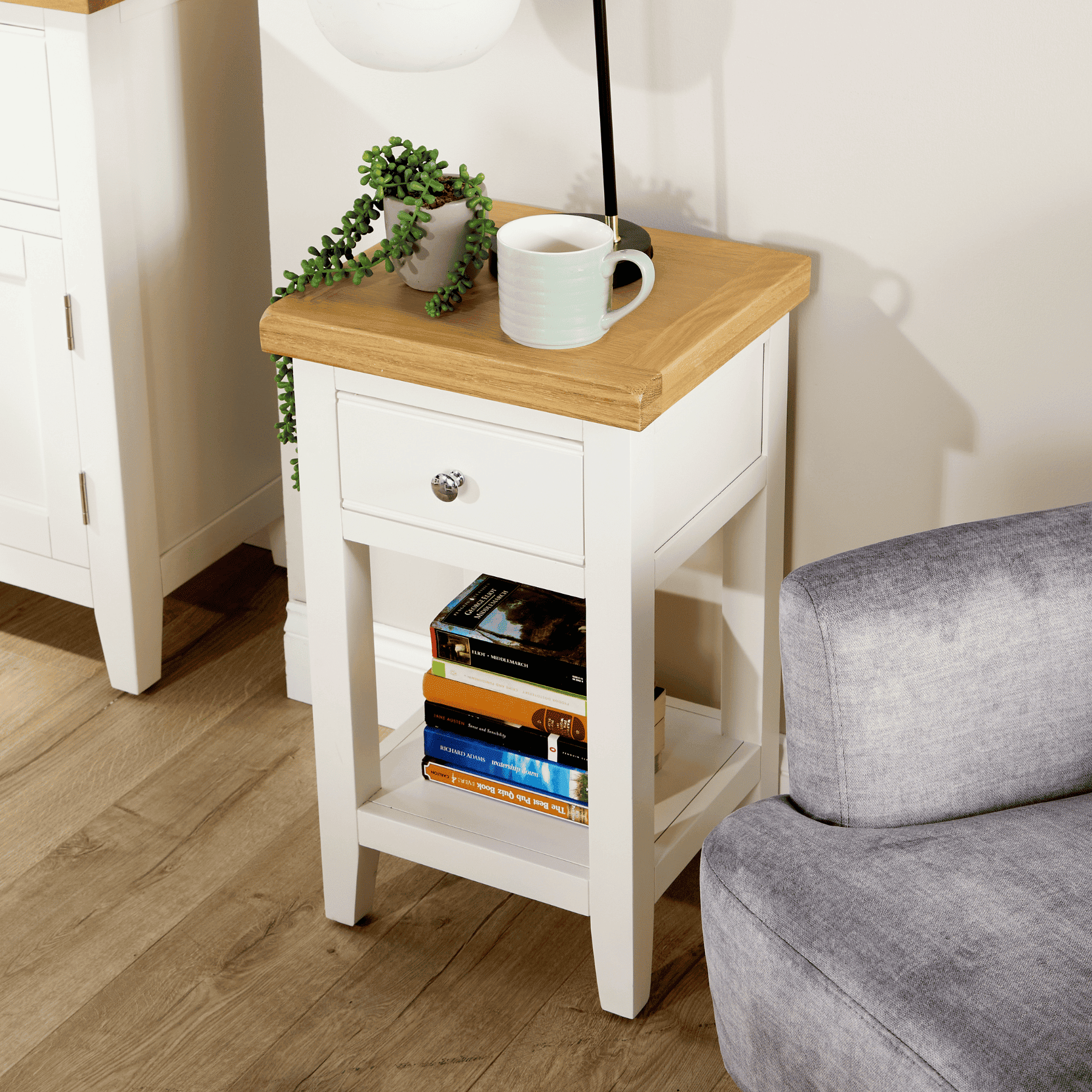 Easton White Lamp Table