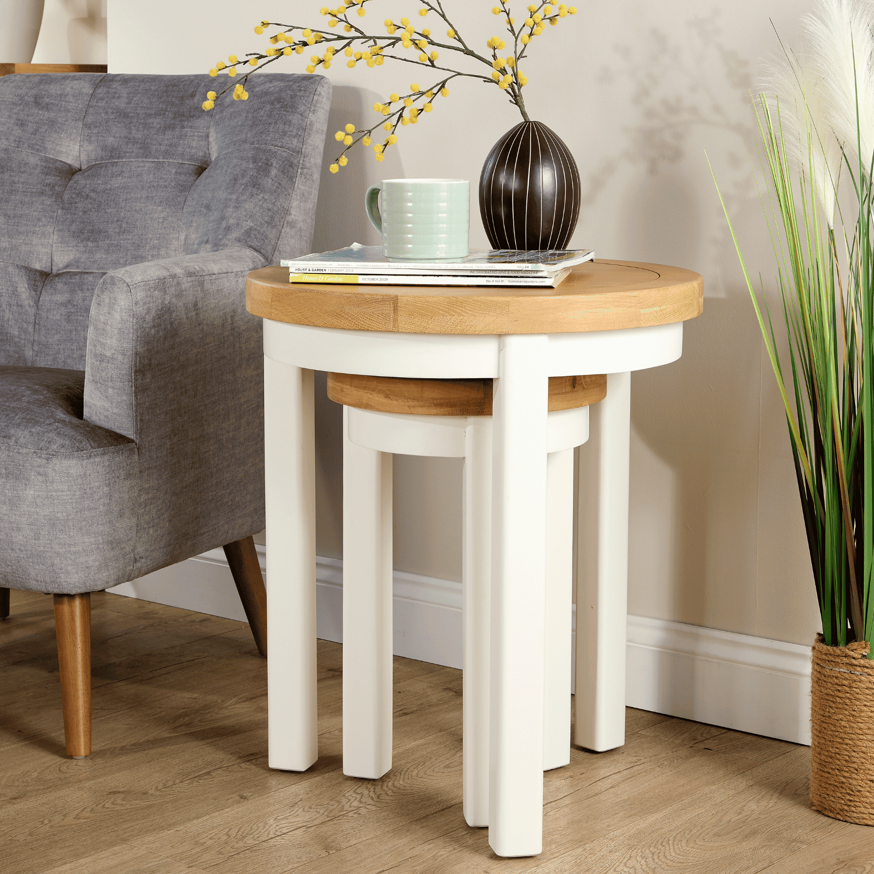 Easton White Round Nest