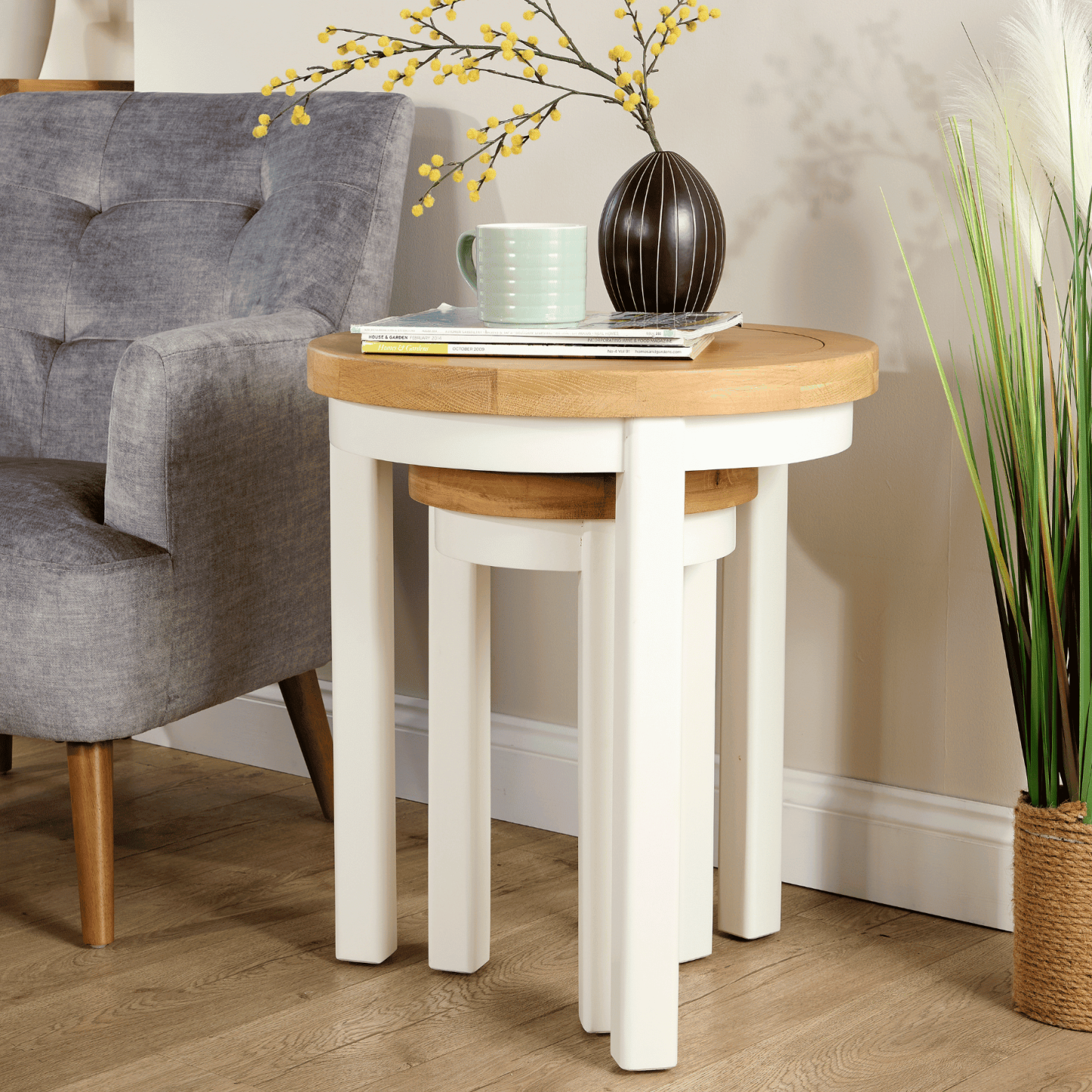 Easton White Round Nest