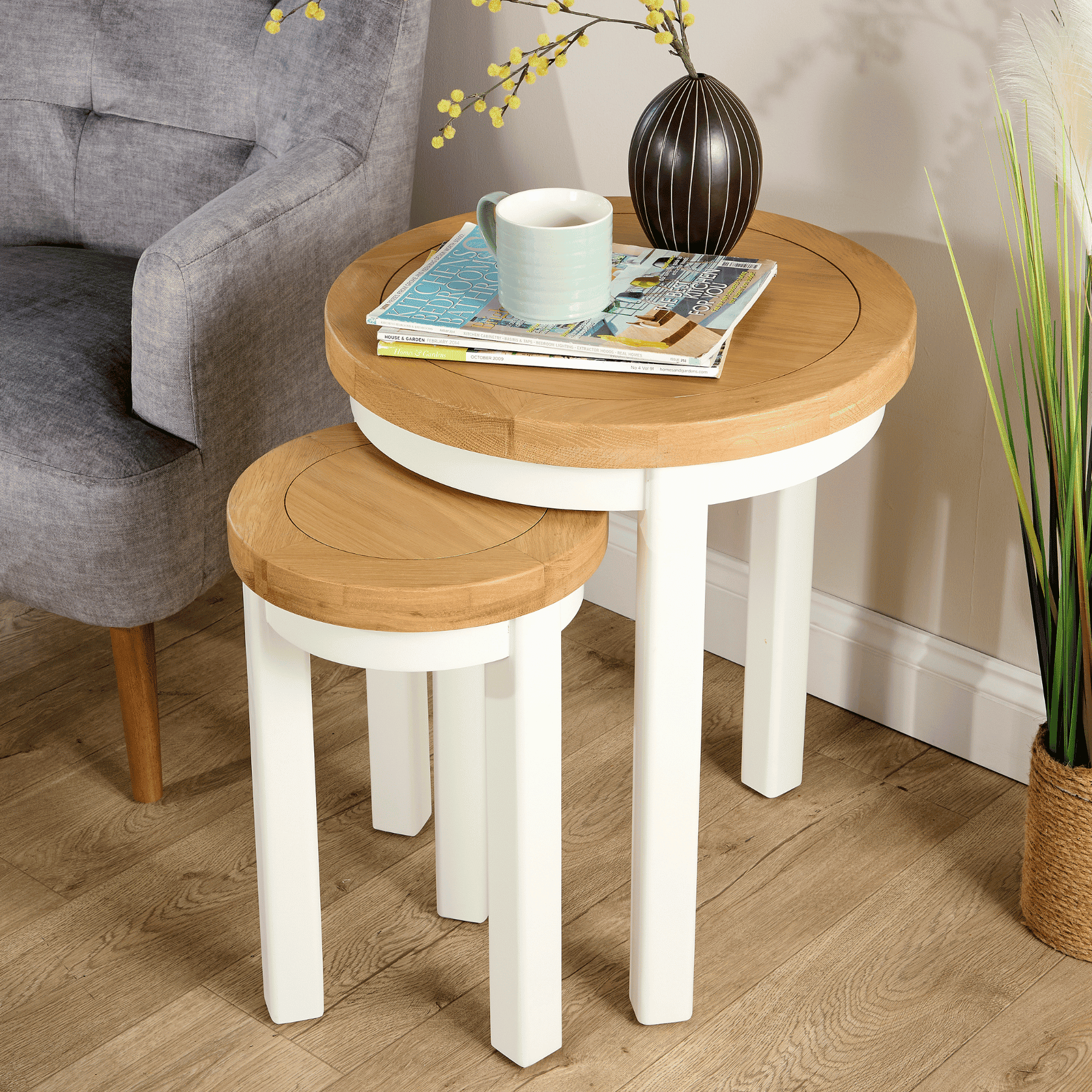 Easton White Round Nest