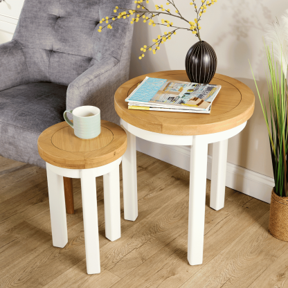 Easton White Round Nest